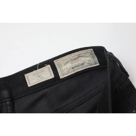 All Saints Razor Men‎ Skinny Fit Jeans 30 Button Fly High-Rise Black Denim - Picture 8 of 12